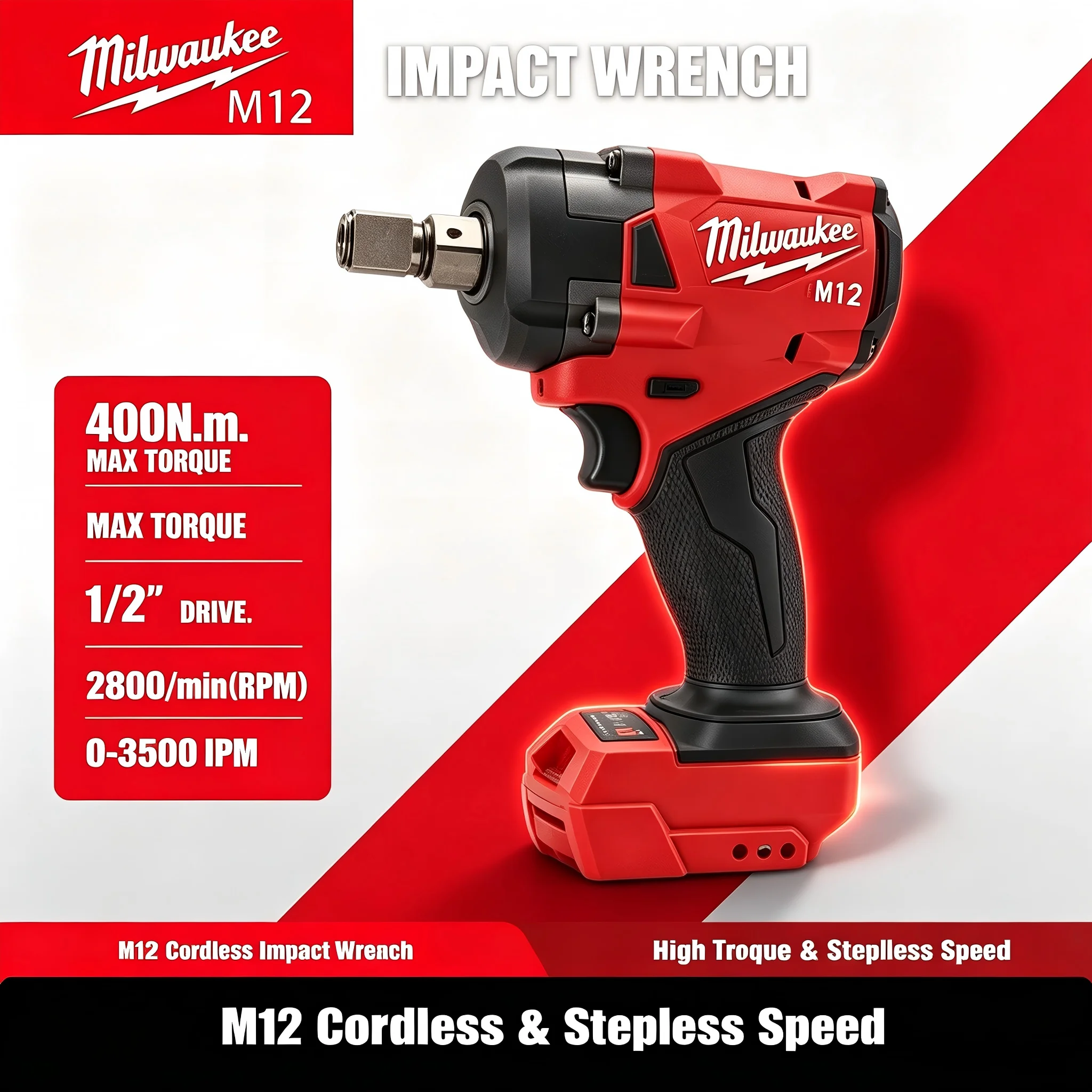Milwaukee Drill M18 Fuel - Bezszczotkowy elektryczny klucz udarowy Milwaukee M12